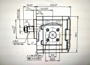 Preview: Deutz D30 D25 Hydraulikpumpe  HY/ZFR1/16AL2  HY/ZFR1/16L2  0510410315